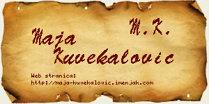 Maja Kuvekalović vizit kartica